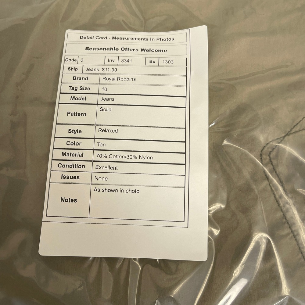 Royal Robbins Womens 10 Pants Solid Tan Relaxed Outdoor Hiking Gorpcore Utility - Picture 3 of 10